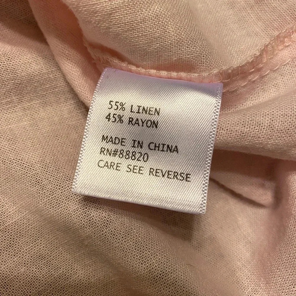 Saint Tropez West Light Pink Linen Blend Tunic Top - Picture 6 of 6